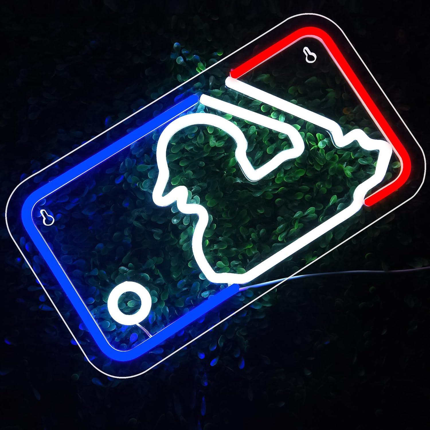 Luz de Neón de Béisbol LED FTMGGDG 35.1x20.1cm Decorativa