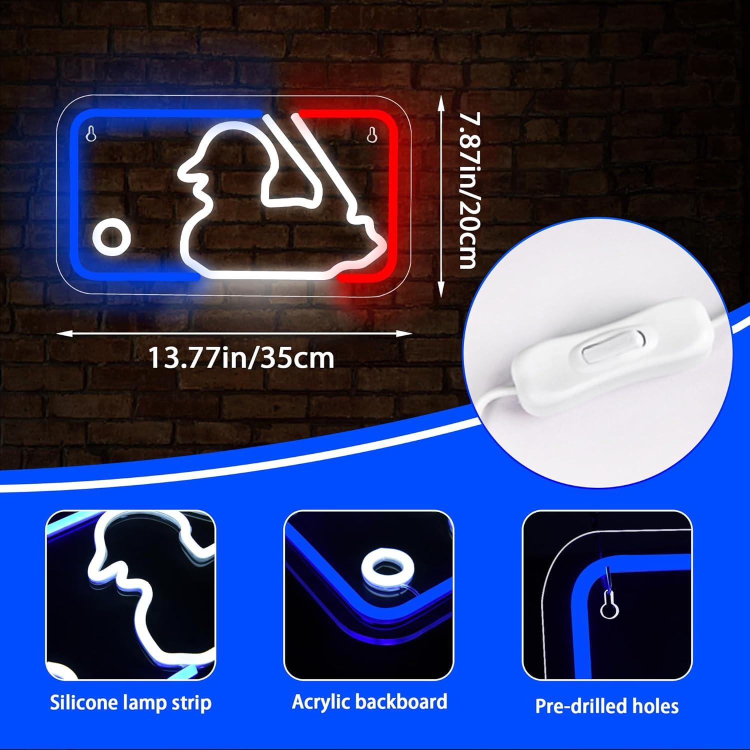 Luz de Neón de Béisbol LED FTMGGDG 35.1x20.1cm Decorativa