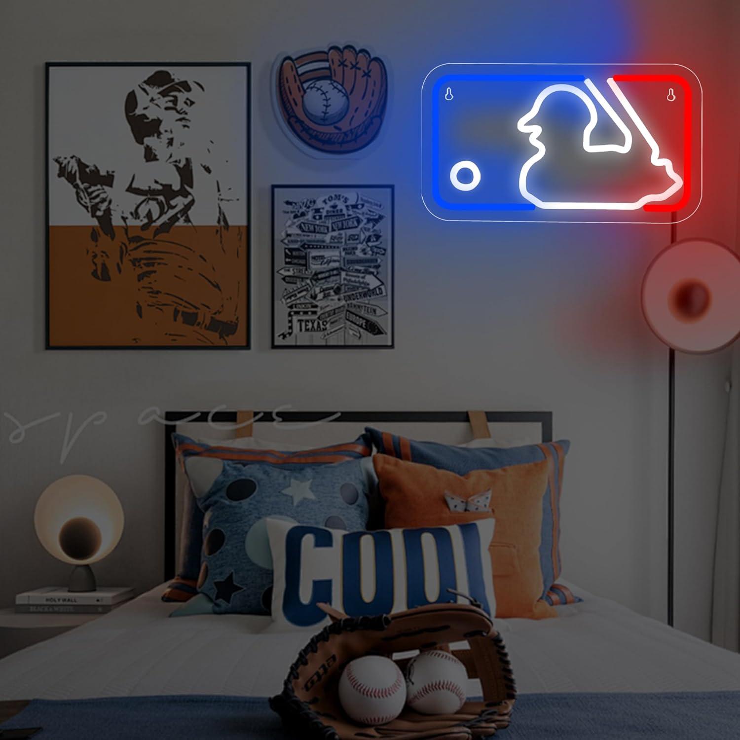 Luz de Neón de Béisbol LED FTMGGDG 35.1x20.1cm Decorativa