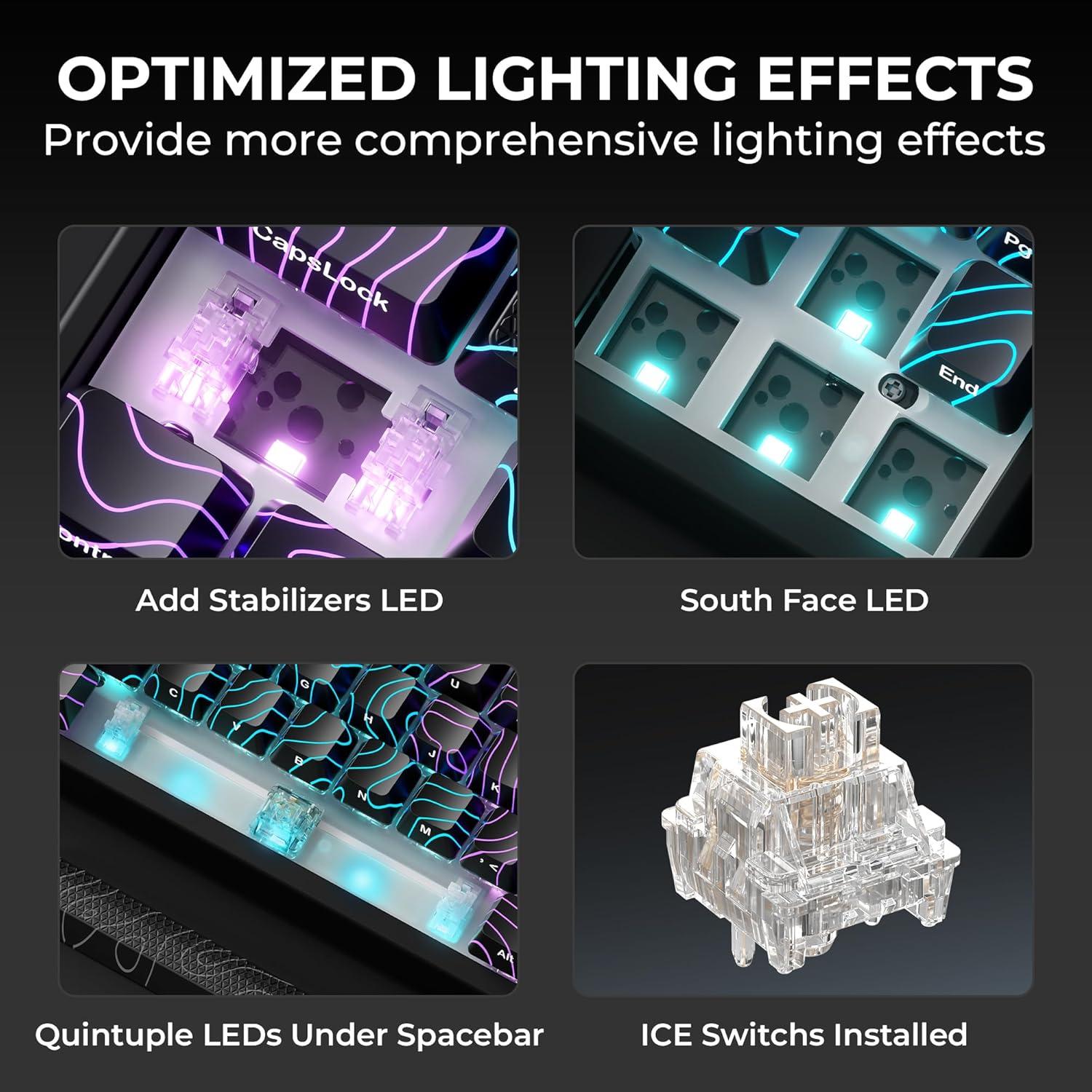 Teclado Inalámbrico HITIME M67 60% RGB QMK/VIA Negro