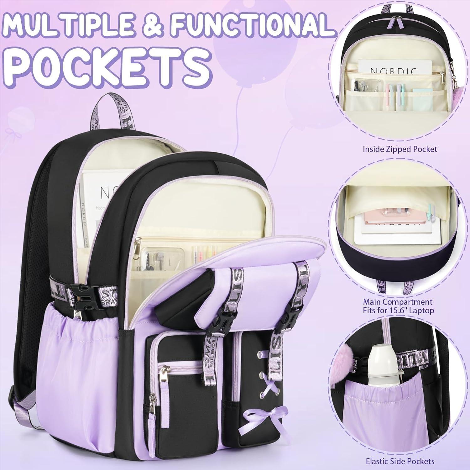 Mochila Fimibuke 3 en 1 para Niñas Impermeable con Lonchera