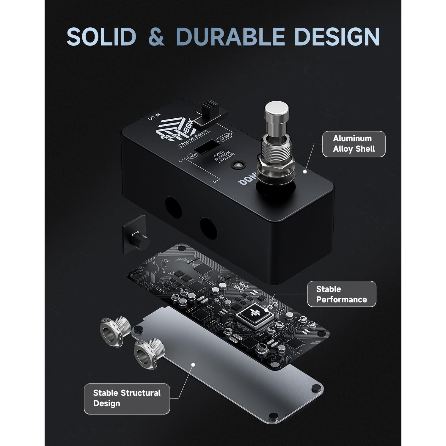 Pedal de Efecto ABY Donner Box Selector True Bypass 249g