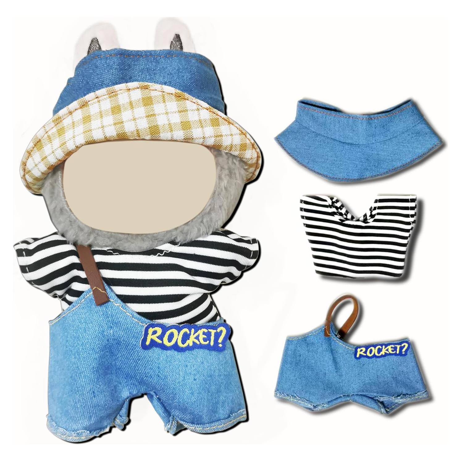 Ropa de muñeca UCAI 17cm estilo único azul y negro