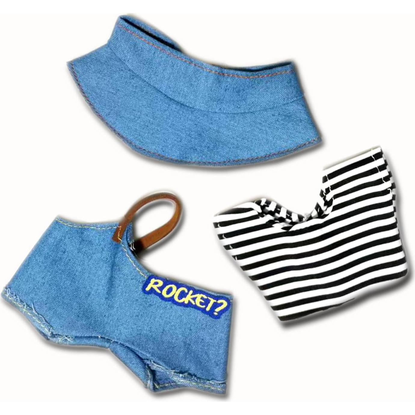 Ropa de muñeca UCAI 17cm estilo único azul y negro