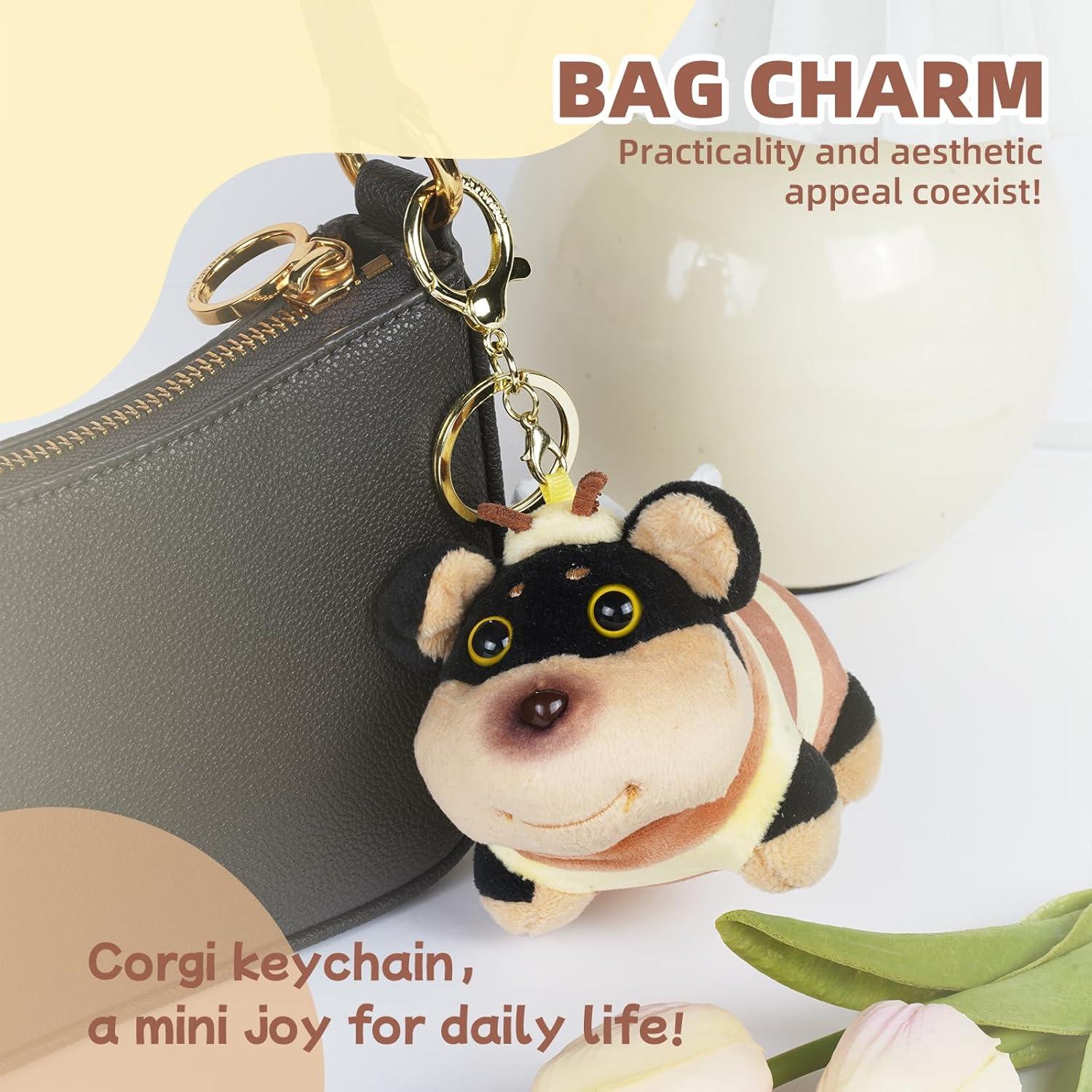 Llavero Kawaii BAIMAO Muñeco de Gato Jengibre con Muñequera