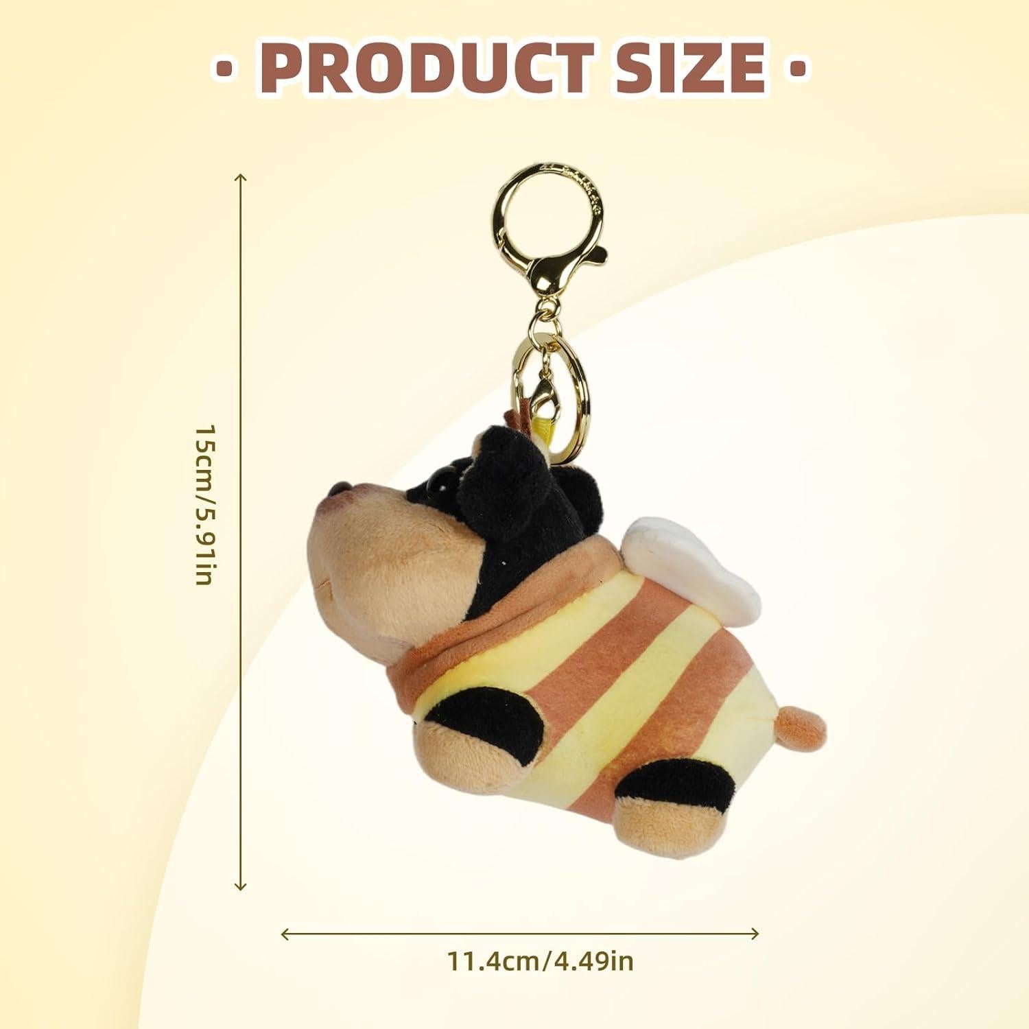 Llavero Kawaii BAIMAO Muñeco de Gato Jengibre con Muñequera