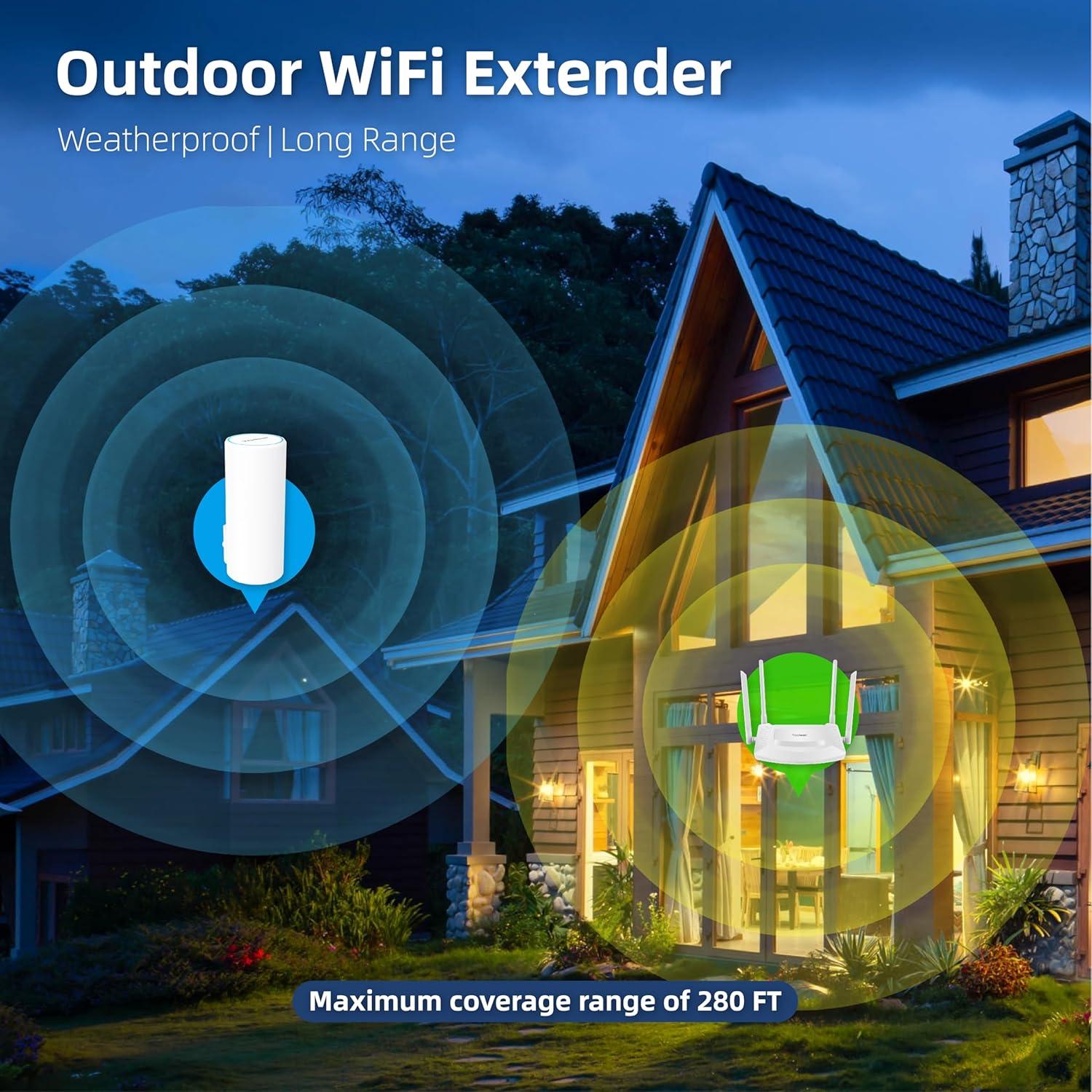 Extensor de WiFi Exterior TODAAIR AC1200 Doble Banda 85m
