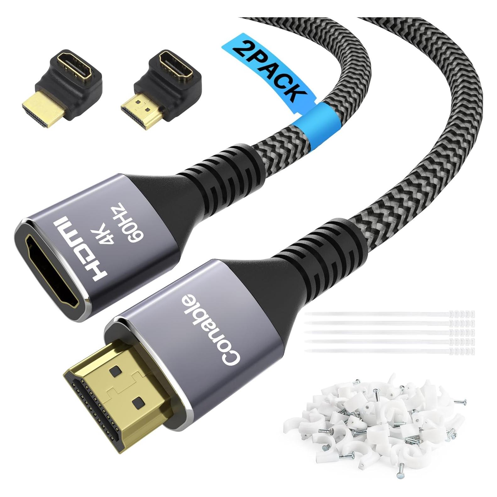 Cable de Extensión HDMI 4K Conable 0.6 pies - 2 Paquetes