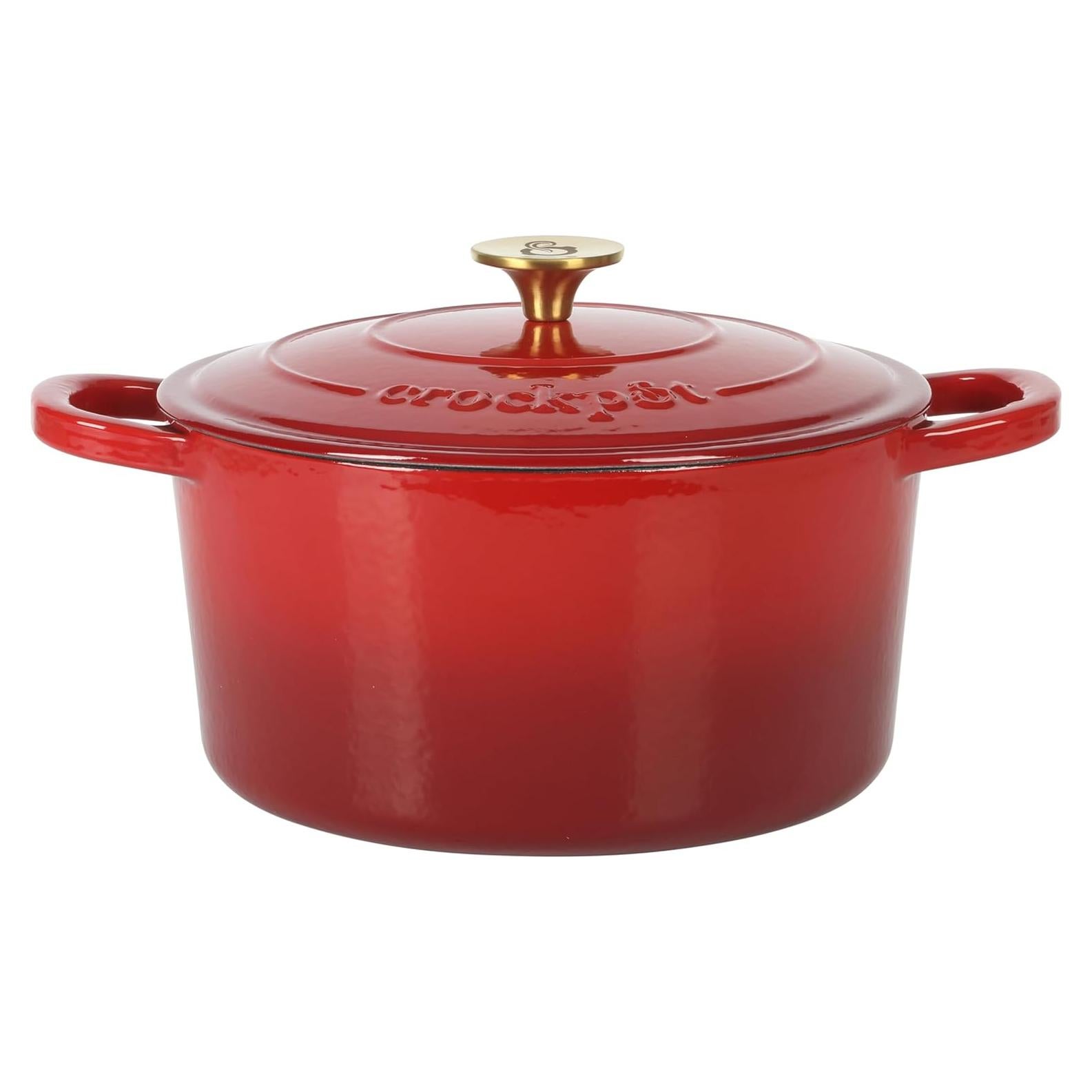 Olla Holandesa Crock-Pot Artesano 6 Cuartos Hierro Fundido Rojo
