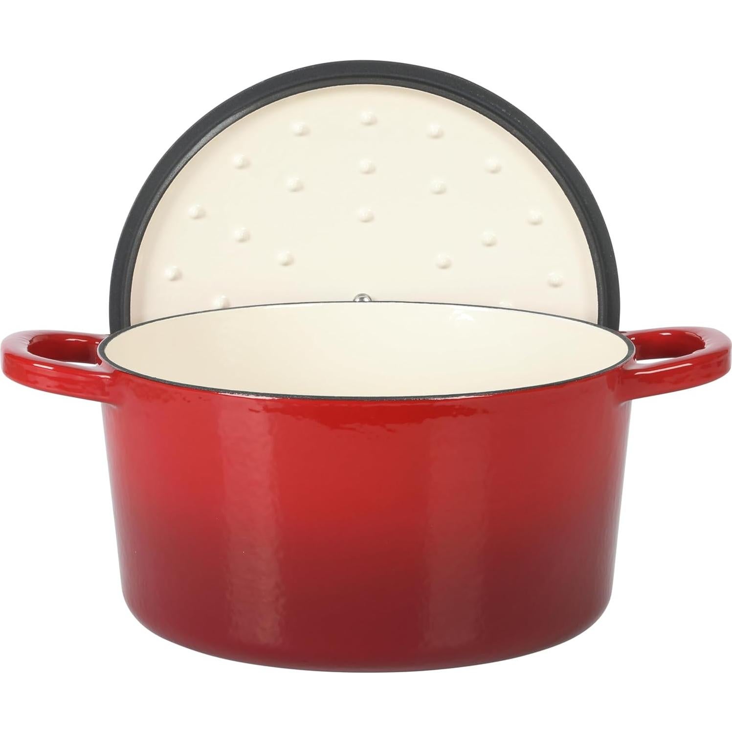 Olla Holandesa Crock-Pot Artesano 6 Cuartos Hierro Fundido Rojo