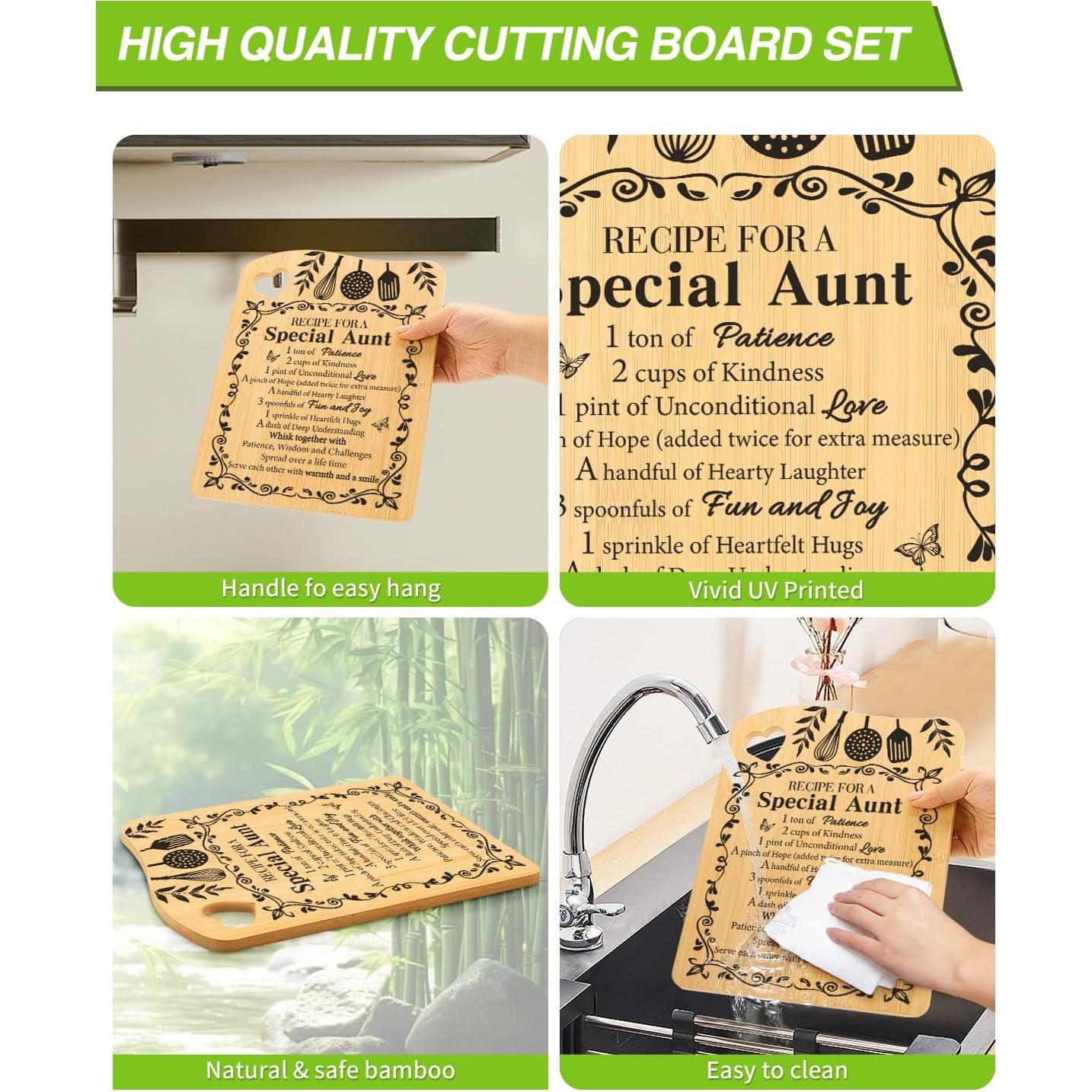 Juego de Tablas de Cortar de Bambú Aremdys 29x20cm - Regalo Tía