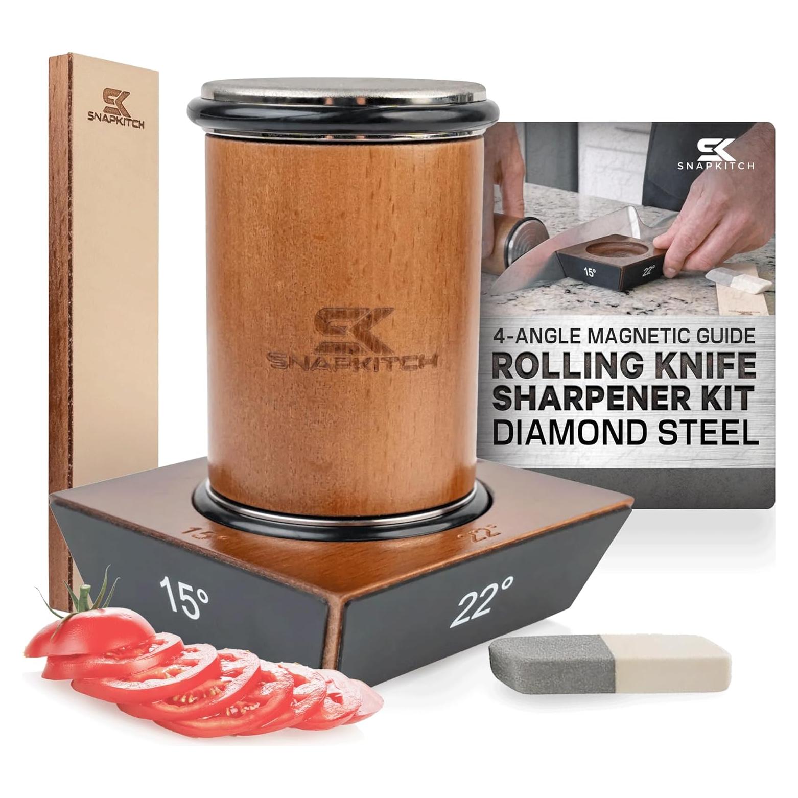 Kit Afilador de Cuchillos Rodante SNAPKITCH - Discos Diamante y Acero