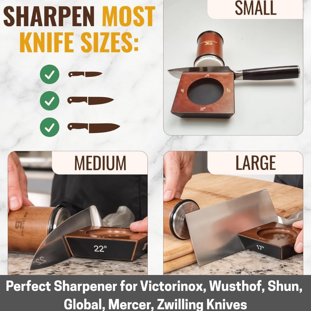Kit Afilador de Cuchillos Rodante SNAPKITCH - Discos Diamante y Acero