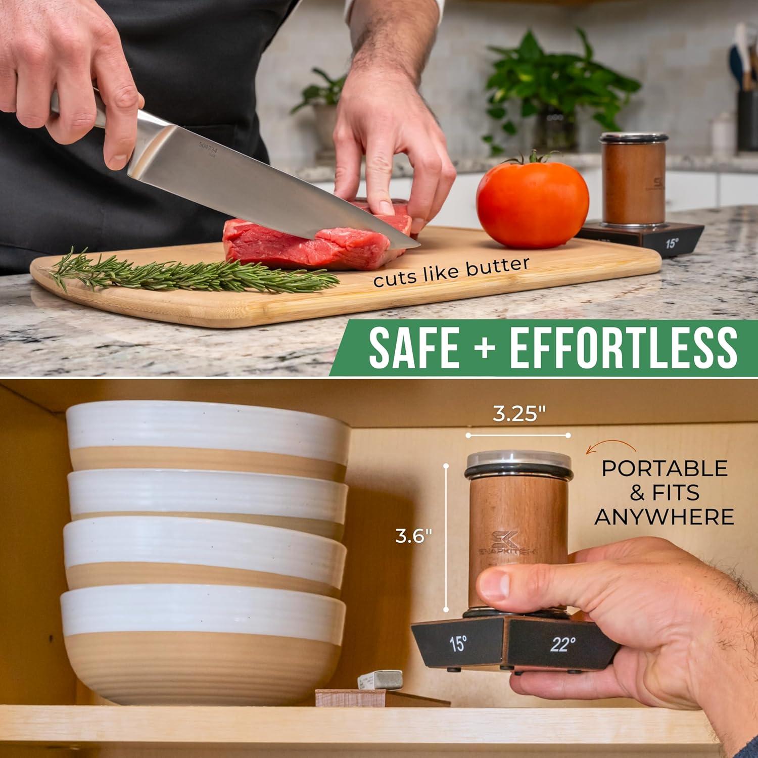 Kit Afilador de Cuchillos Rodante SNAPKITCH - Discos Diamante y Acero