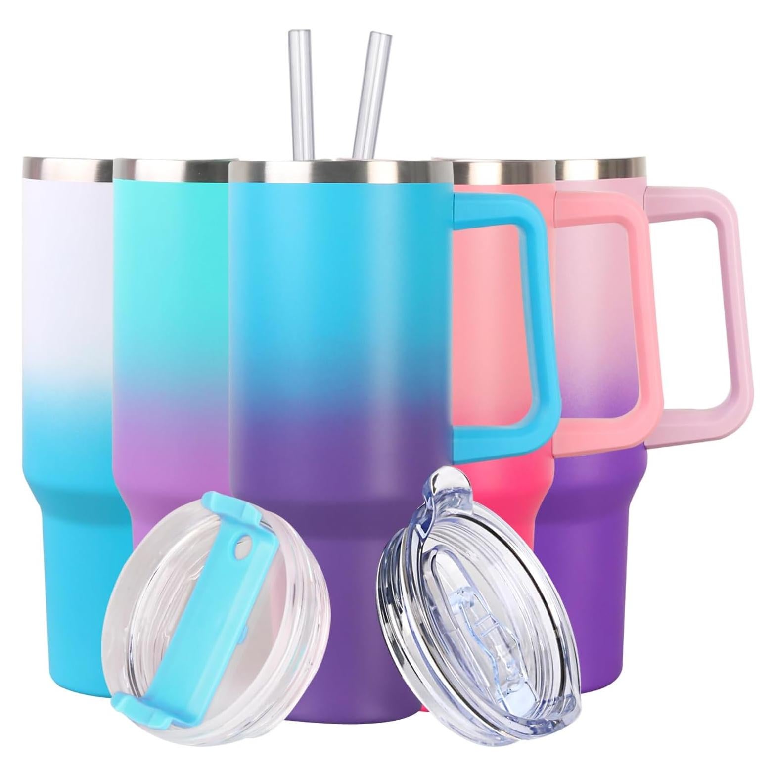 Taza de 1.18 L SYACOT Acero Inoxidable Aislada con Asa y Popote