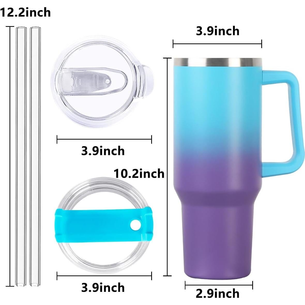 Taza de 1.18 L SYACOT Acero Inoxidable Aislada con Asa y Popote