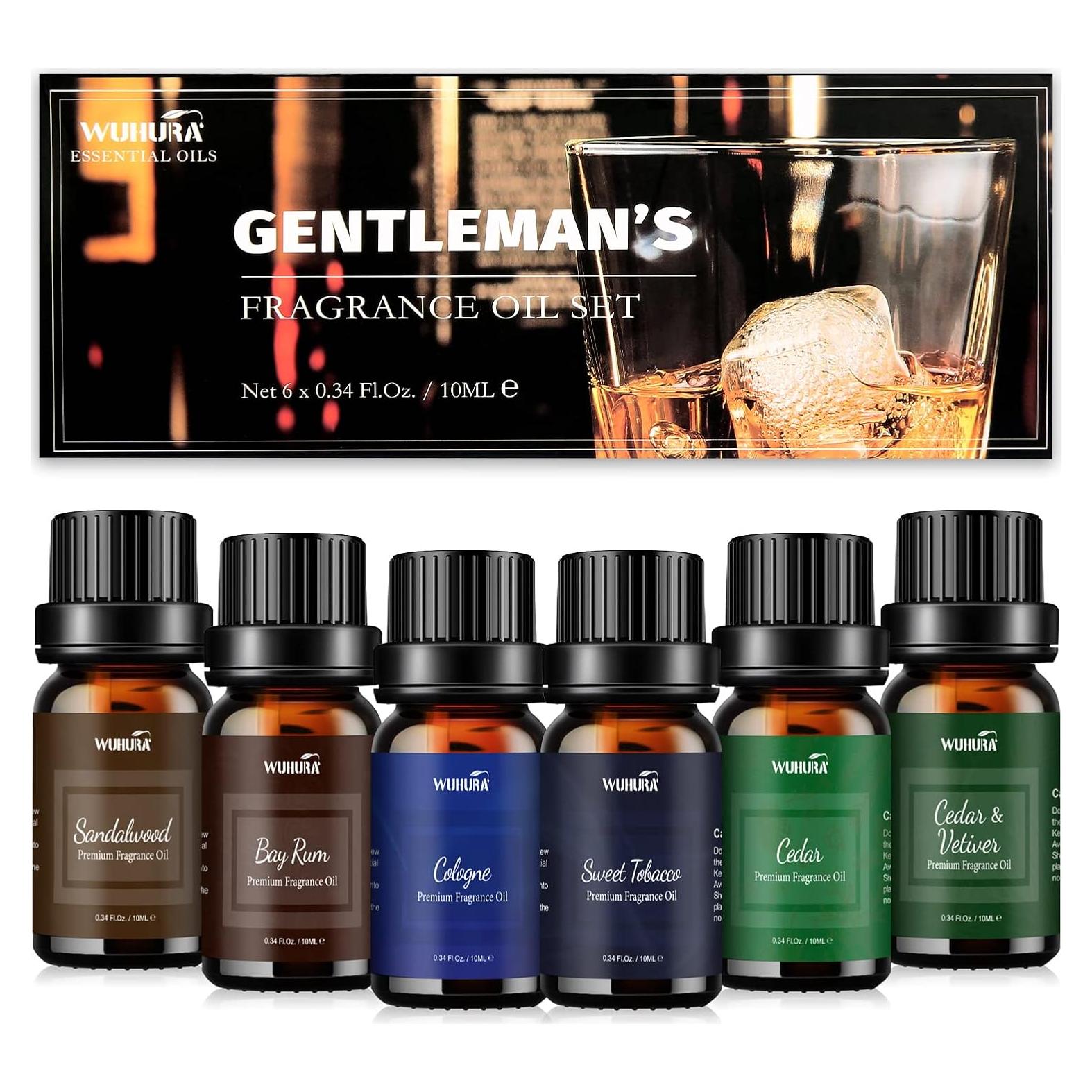 Juego de Aceites Esenciales Wuhura 6x10ml Fragancias Masculinas