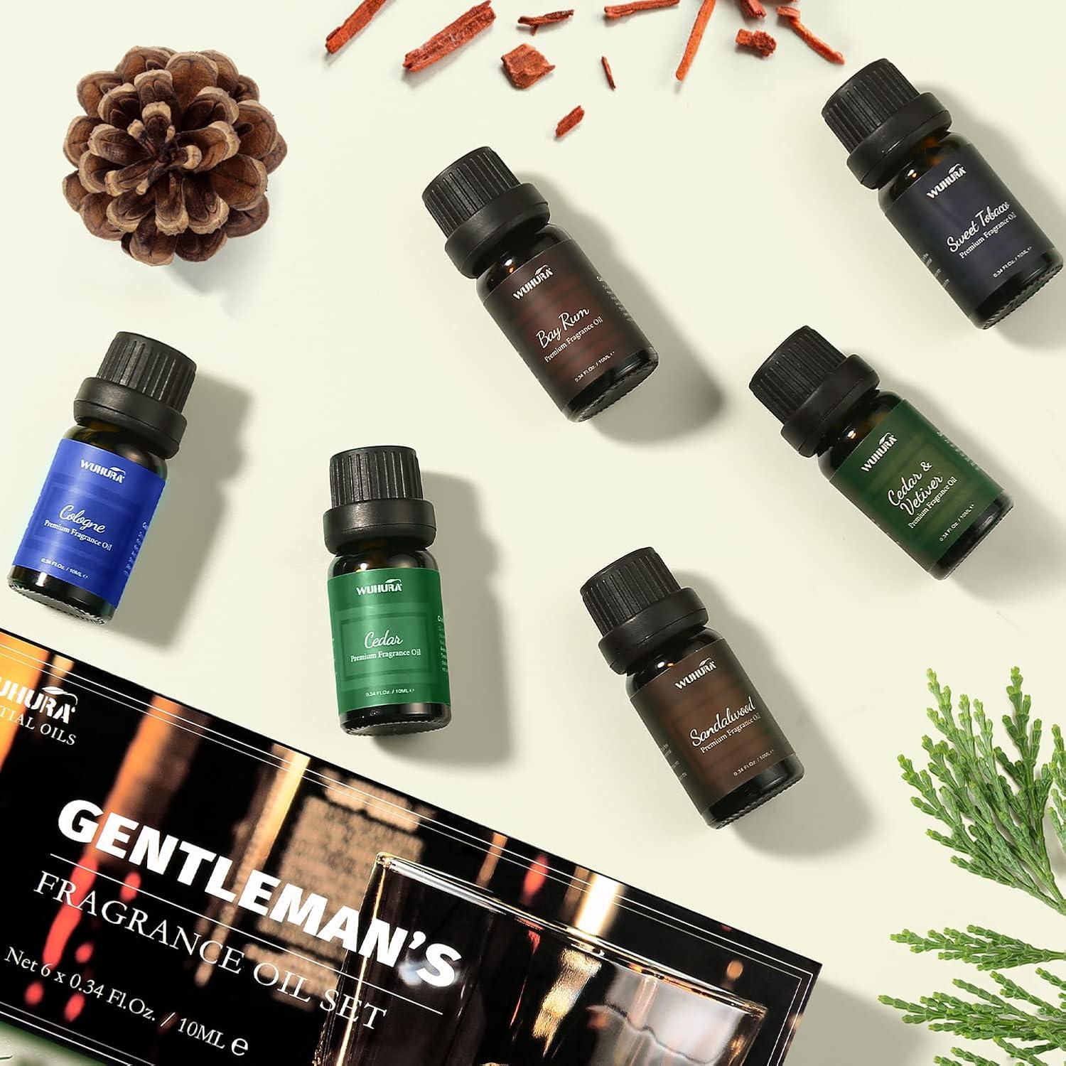 Juego de Aceites Esenciales Wuhura 6x10ml Fragancias Masculinas