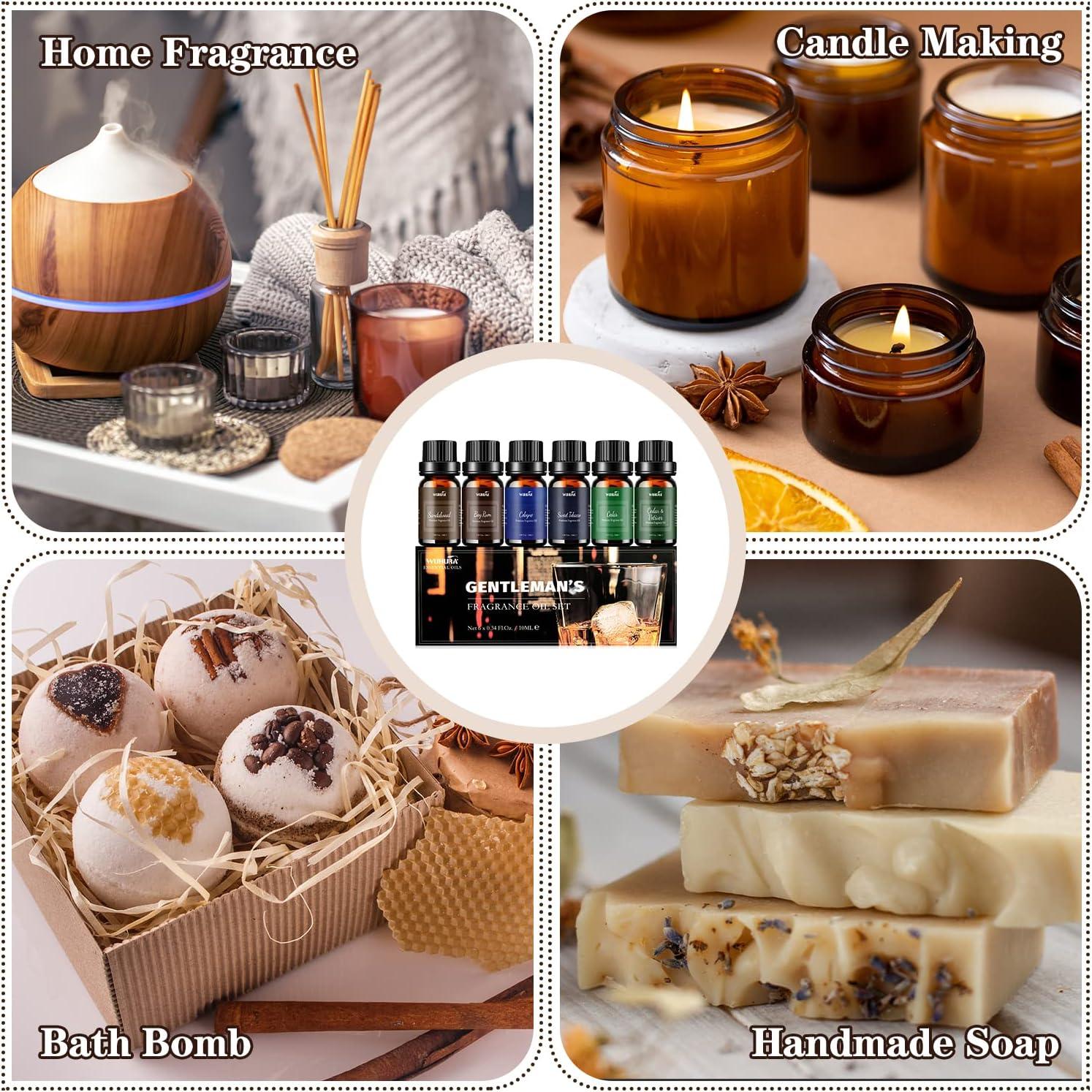 Juego de Aceites Esenciales Wuhura 6x10ml Fragancias Masculinas