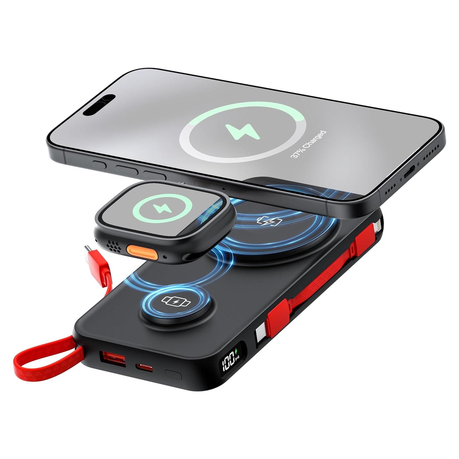 Cargador Portátil 10000mAh MagSafe VINTELEIN 5 en 1 Negro