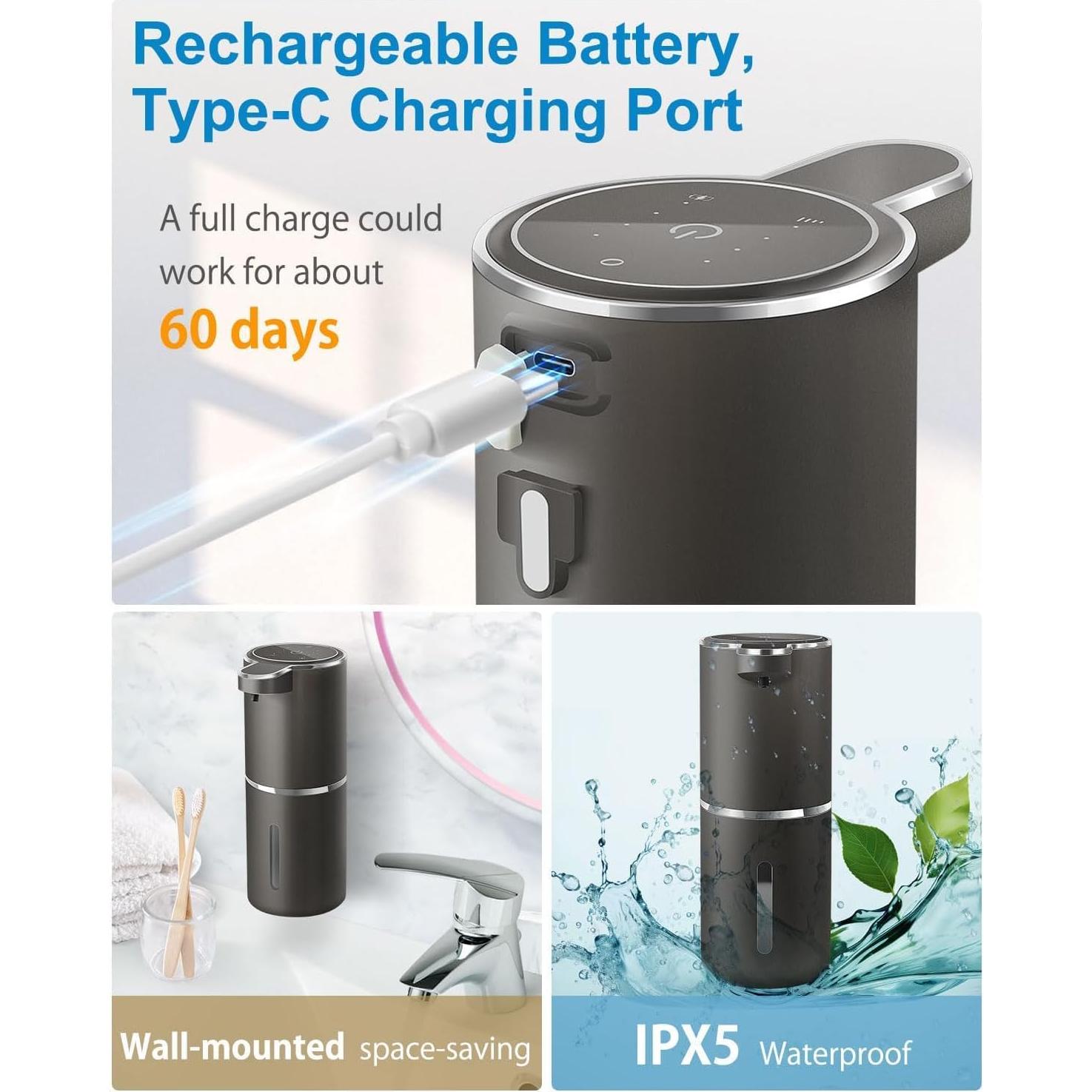 Dispensador de Jabón Espumoso Automático Igni 400ml Negro