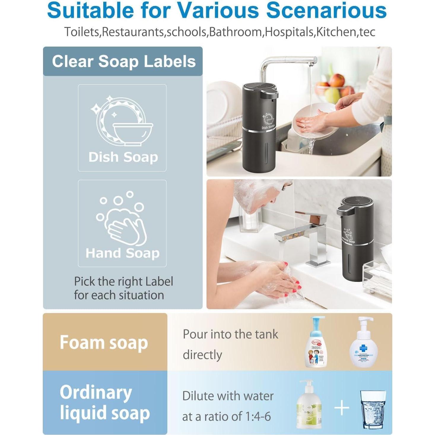 Dispensador de Jabón Espumoso Automático Igni 400ml Negro