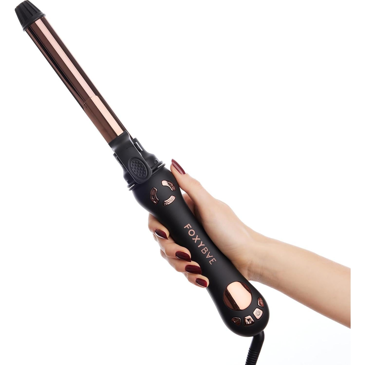 Rizador Automático FoxyBae 1" Titanio Rosa Oro Control Temperatura