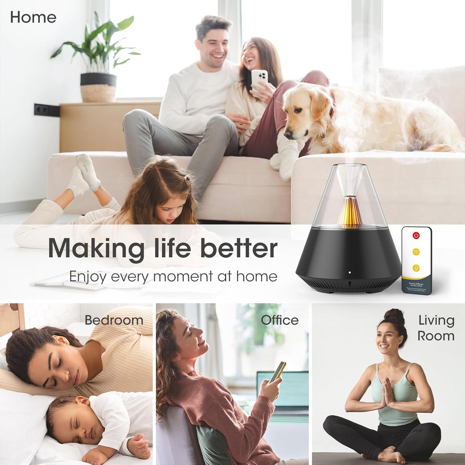 Difusor de Aceite Esencial KinYiLO LLD-J33 Negro 150ml