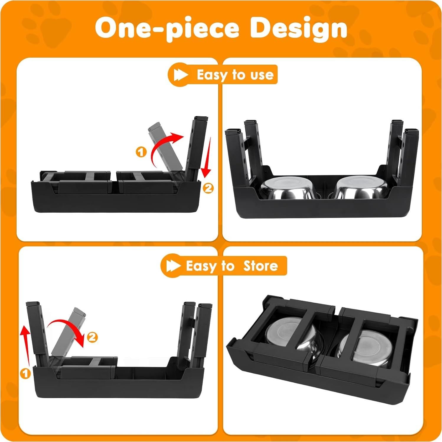 Soporte Elevado para Perros URPOWER 4 Alturas Ajustables