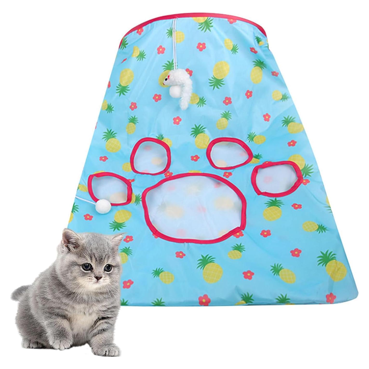 Túnel de Gato Interactivo PawSailor S Verde con Juguetes