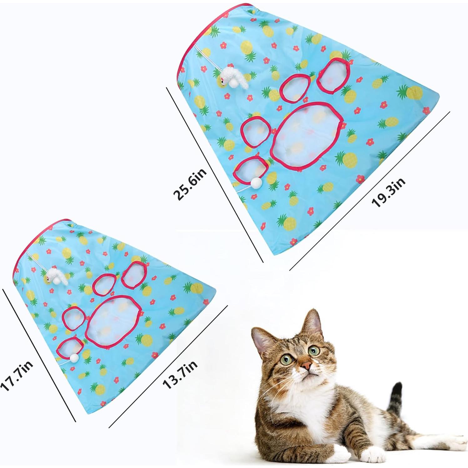 Túnel de Gato Interactivo PawSailor S Verde con Juguetes