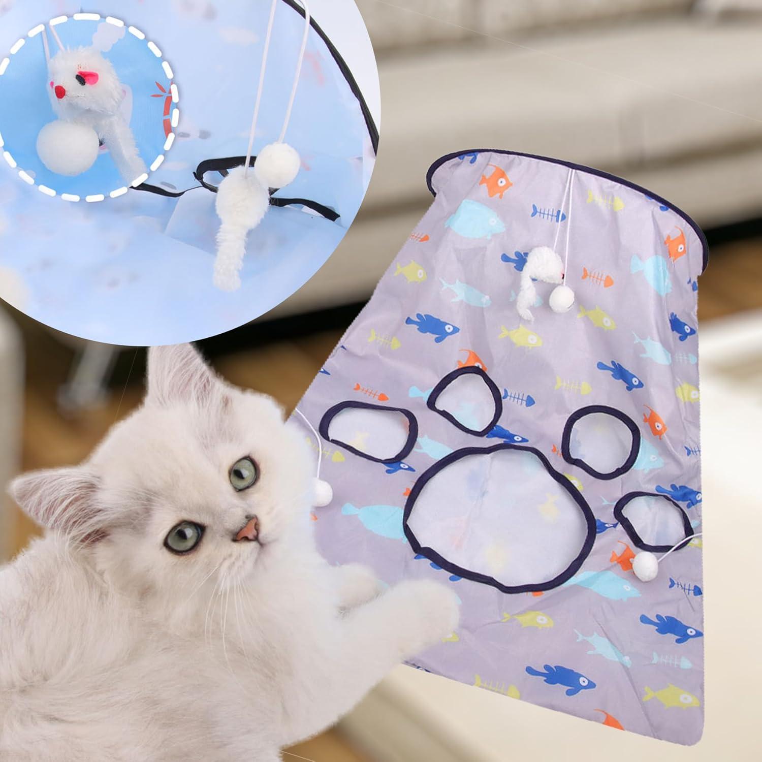 Túnel de Gato Interactivo PawSailor S Verde con Juguetes