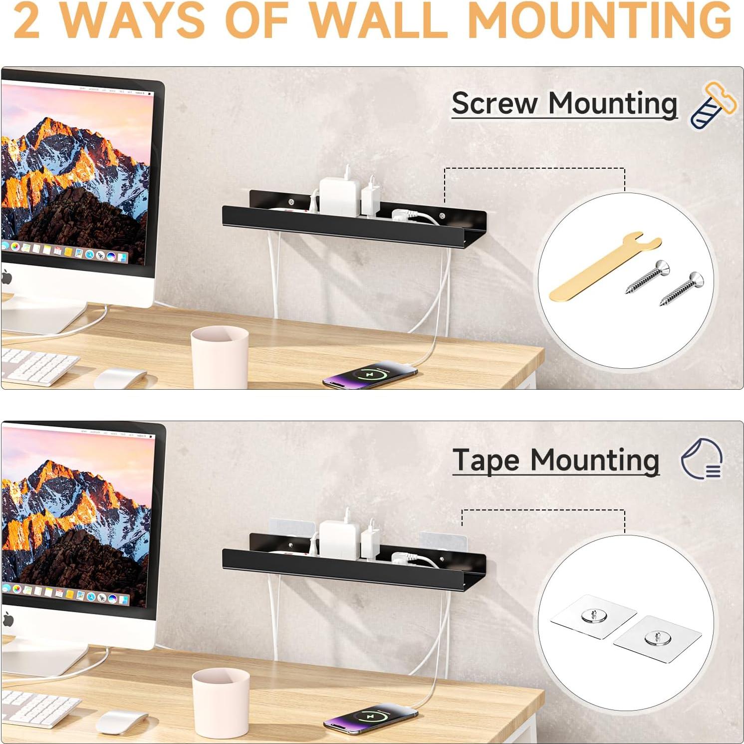 Bandeja de gestión de cables metálica WAYASI negra 44.96x10.92 cm