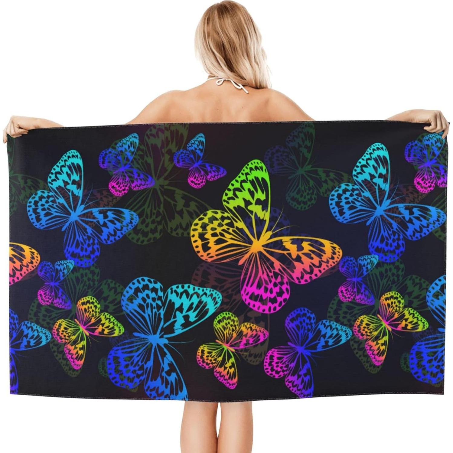 Toalla de Playa VOOHDDY Grande Microfibra Secado Rápido 132x81cm