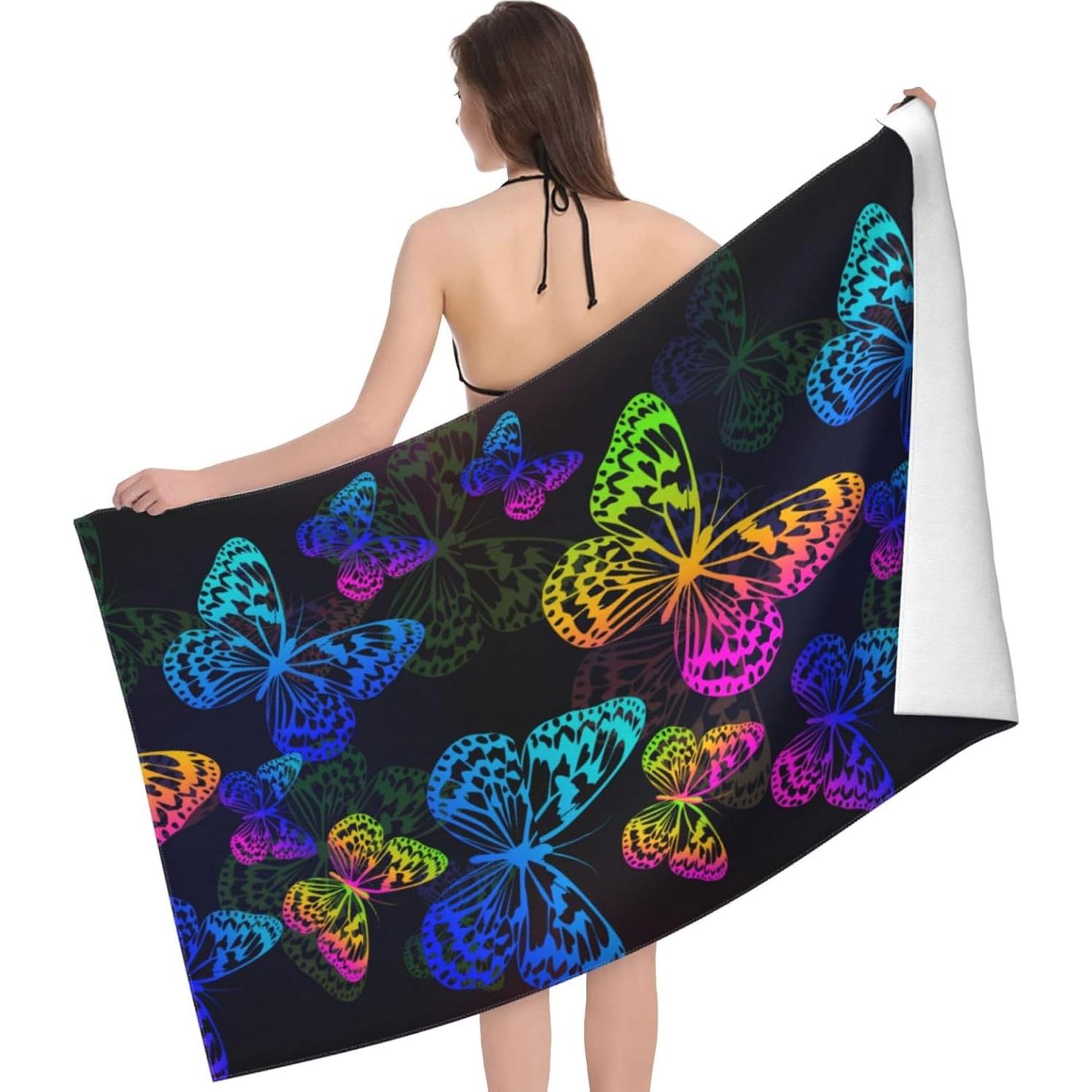 Toalla de Playa VOOHDDY Grande Microfibra Secado Rápido 132x81cm