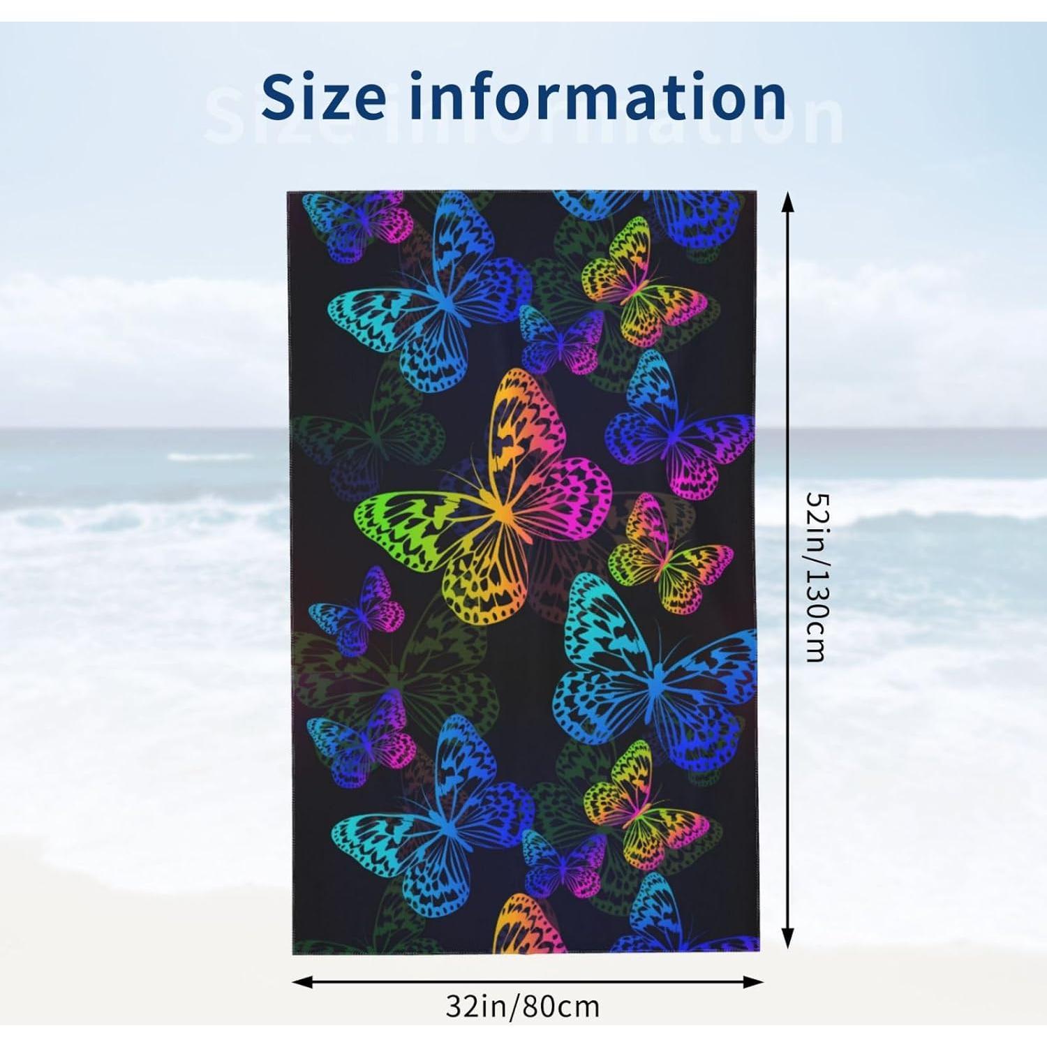 Toalla de Playa VOOHDDY Grande Microfibra Secado Rápido 132x81cm