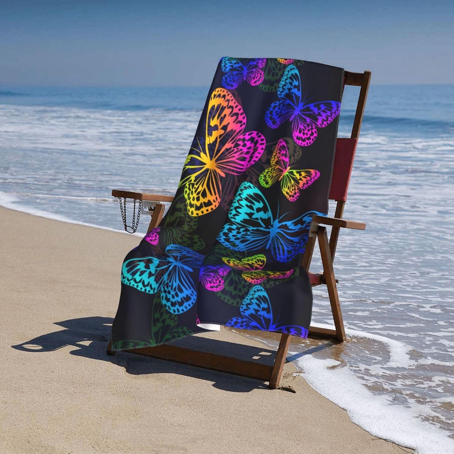 Toalla de Playa VOOHDDY Grande Microfibra Secado Rápido 132x81cm