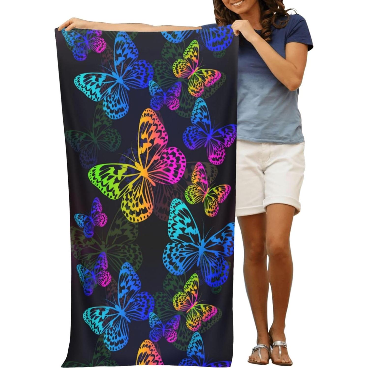 Toalla de Playa VOOHDDY Grande Microfibra Secado Rápido 132x81cm