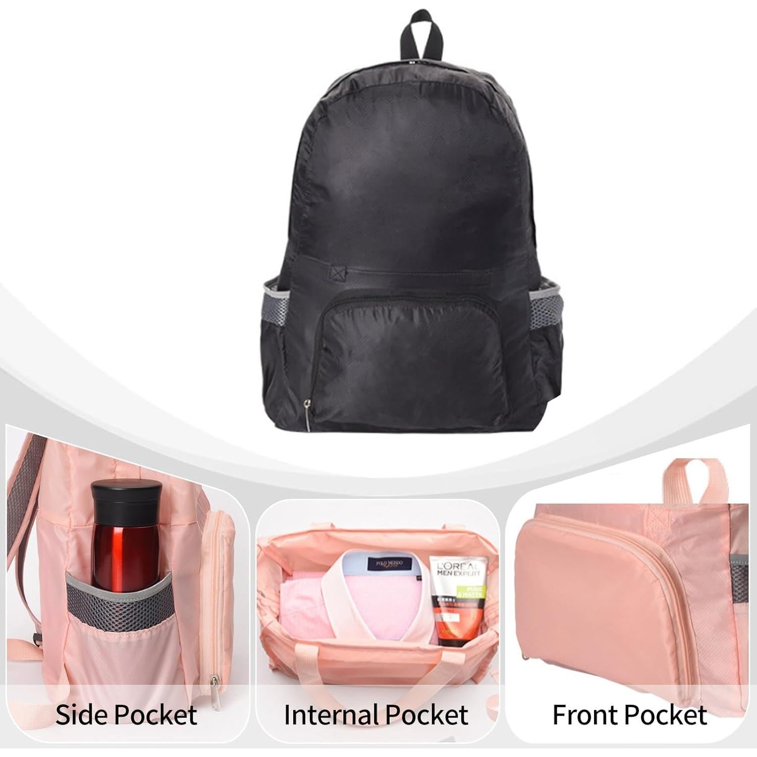 Mochila de Senderismo Plegable ZAYOKO 35L Resistente al Agua