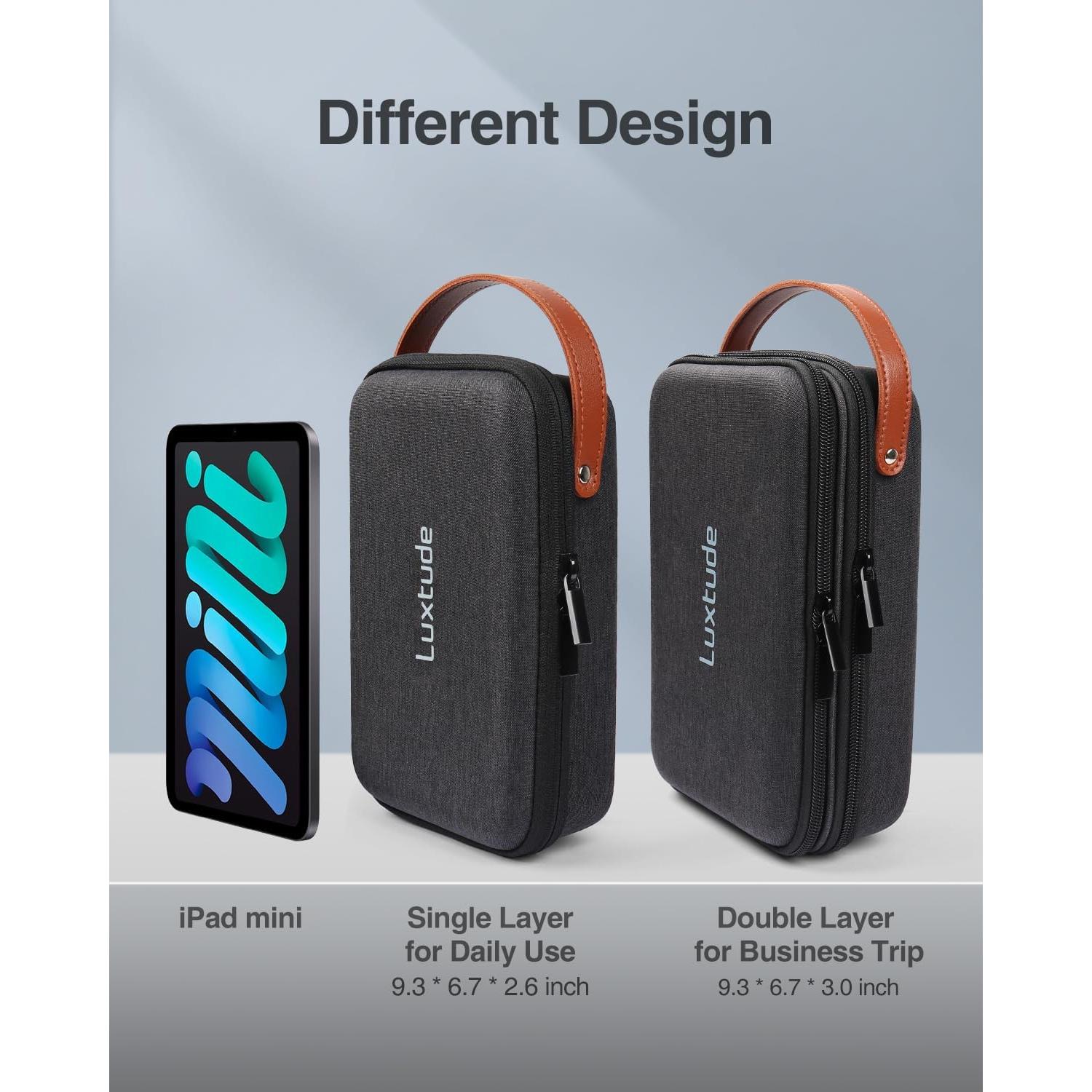 Organizador de Tecnología Luxtude Funda Dura Negra 23.6x17cm