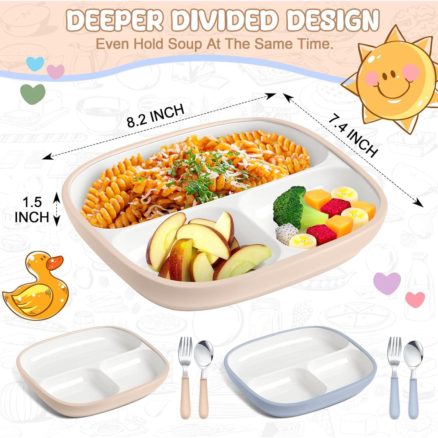 Set de 2 Platos de Porcelana Antideslizantes Teenyyou 8.2"