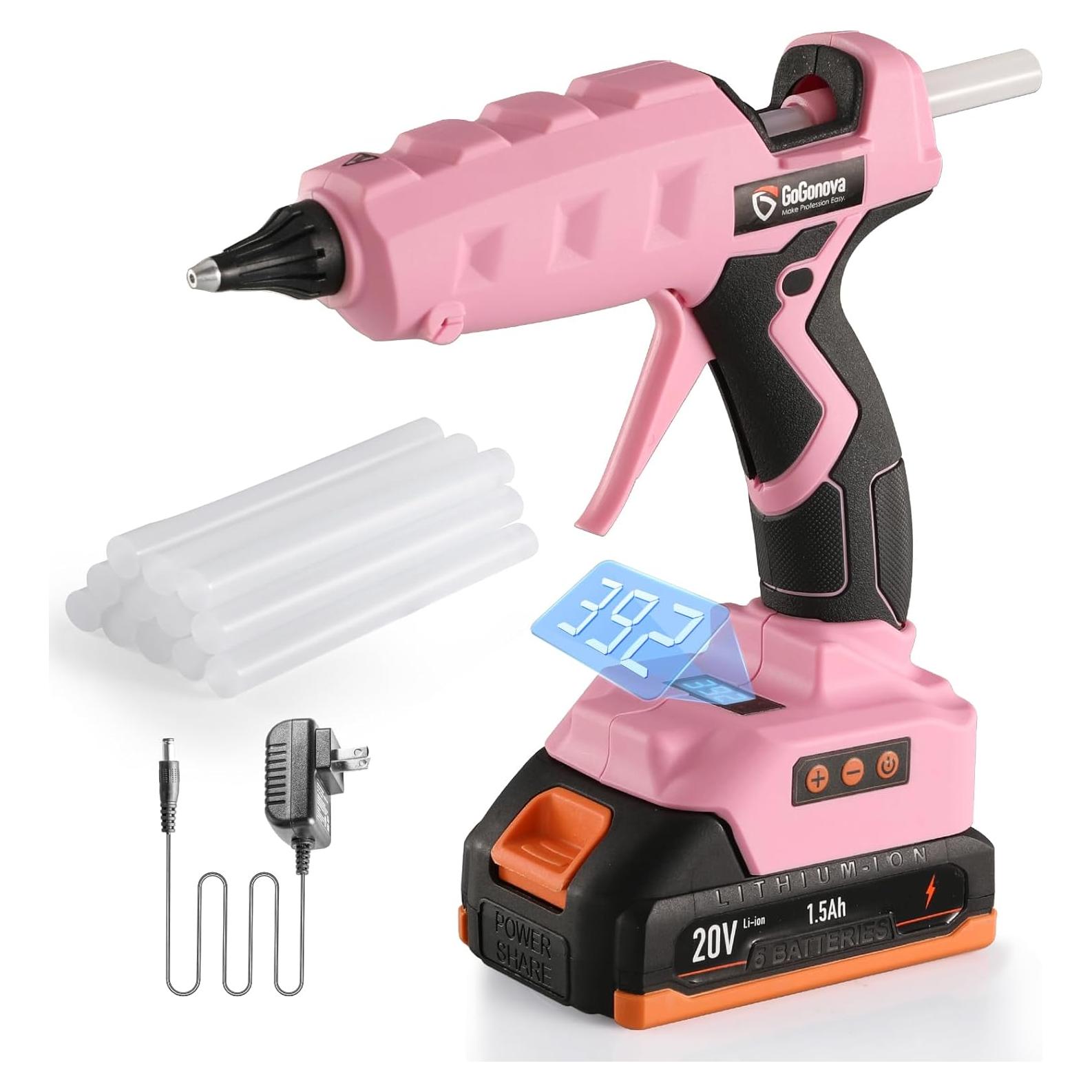 Pistola de Pegamento Inalámbrica GoGonova 20V con LCD