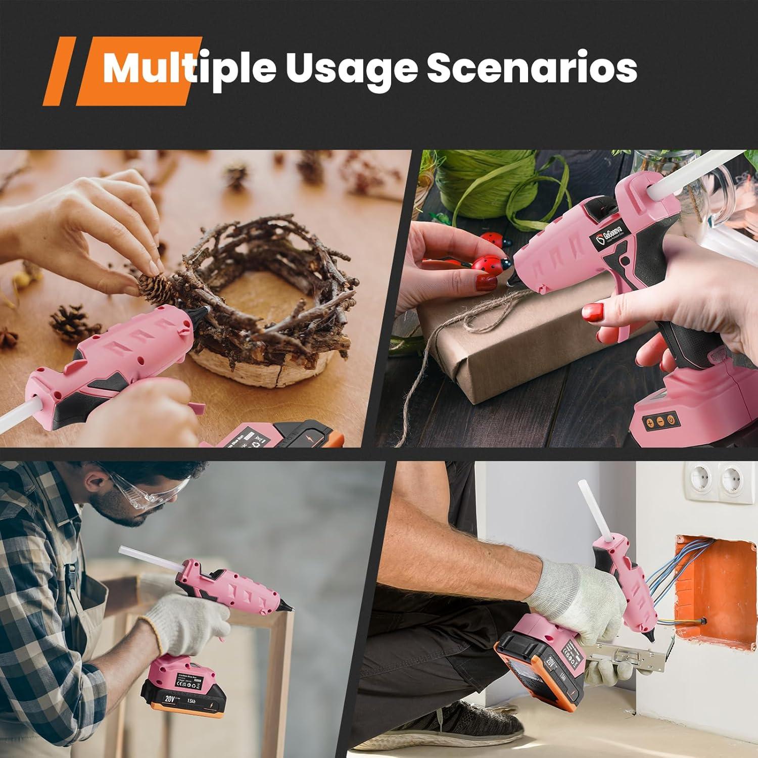 Pistola de Pegamento Inalámbrica GoGonova 20V con LCD