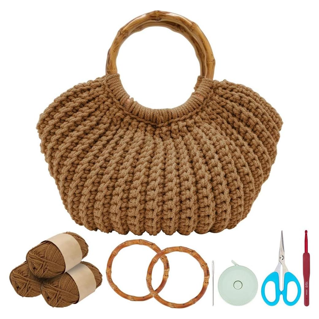 Kit de Bolsa de Crochet ACRNIGHEET para Principiantes Caramelo