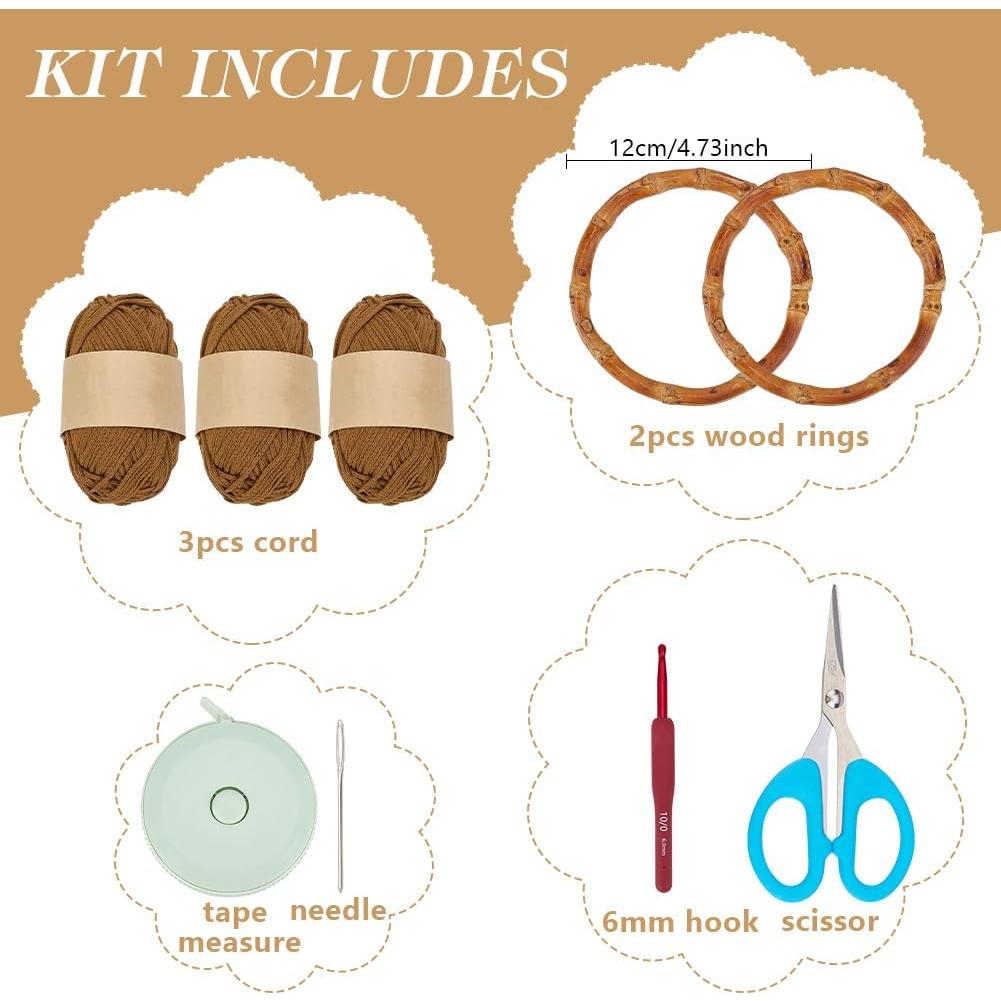 Kit de Bolsa de Crochet ACRNIGHEET para Principiantes Caramelo