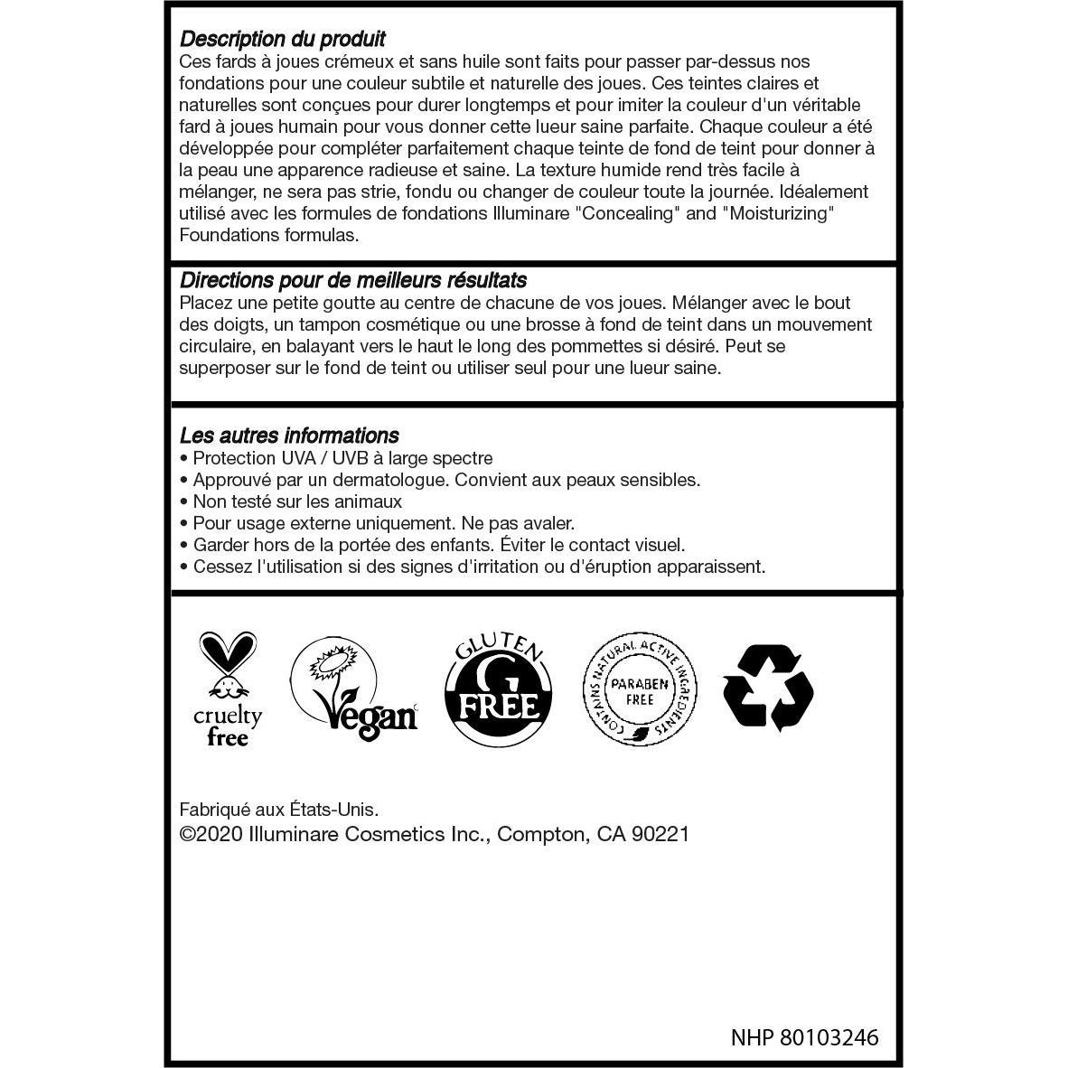 Rubor Mineral Húmedo Illuminare SPF 20 7.5ml - 5 Tonos