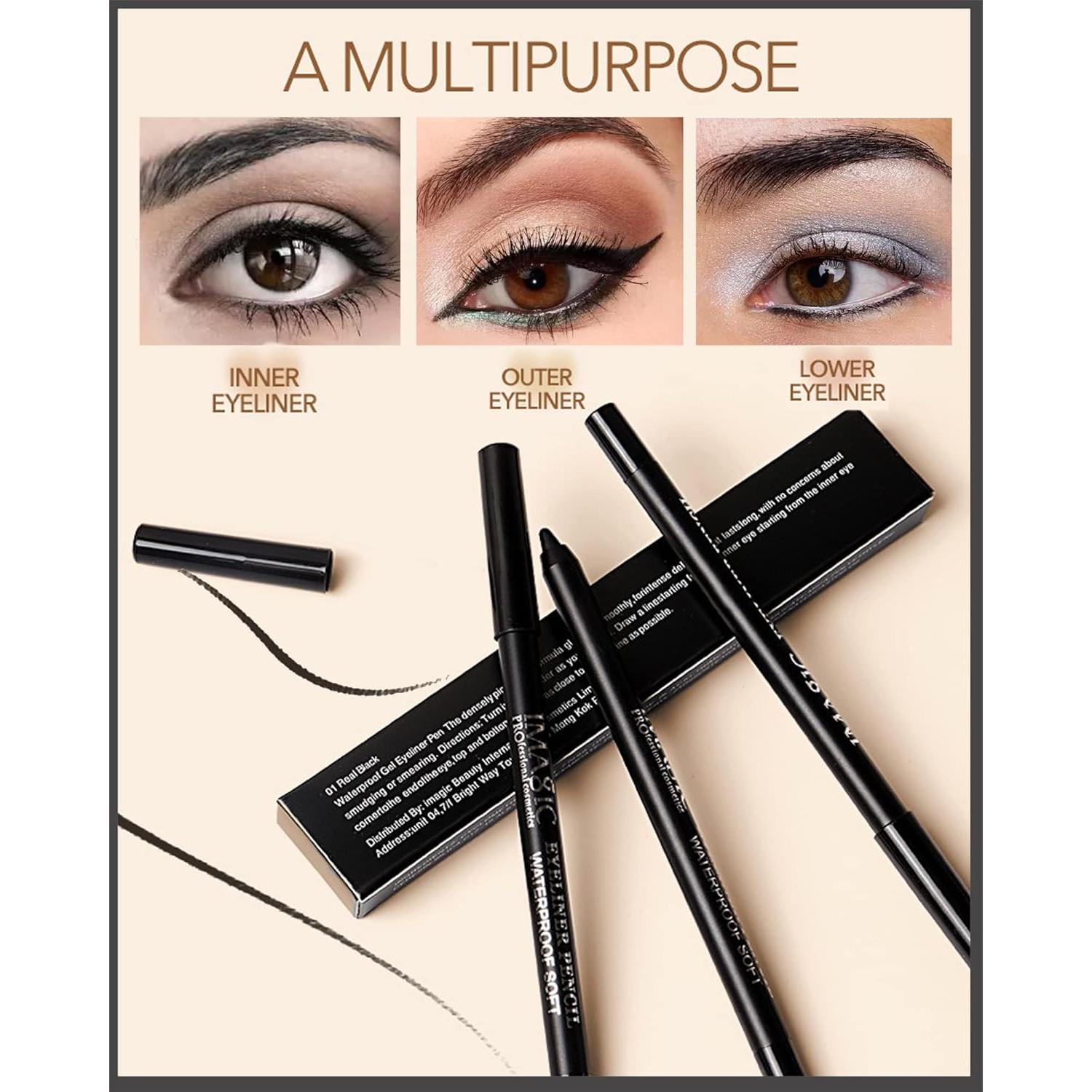 Lápiz Delineador de Ojos Gel Negro Mate LYSdefeu 1 Pcs