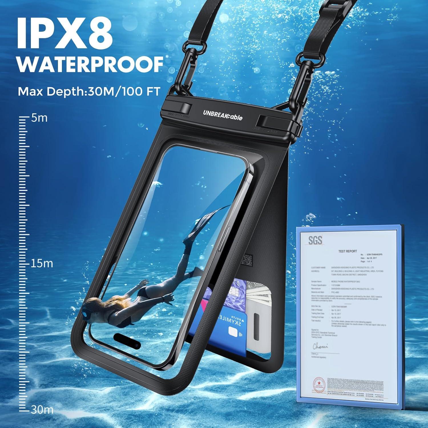 Funda Impermeable UNBREAKcable IPX8 2-Pack para iPhone 15/16