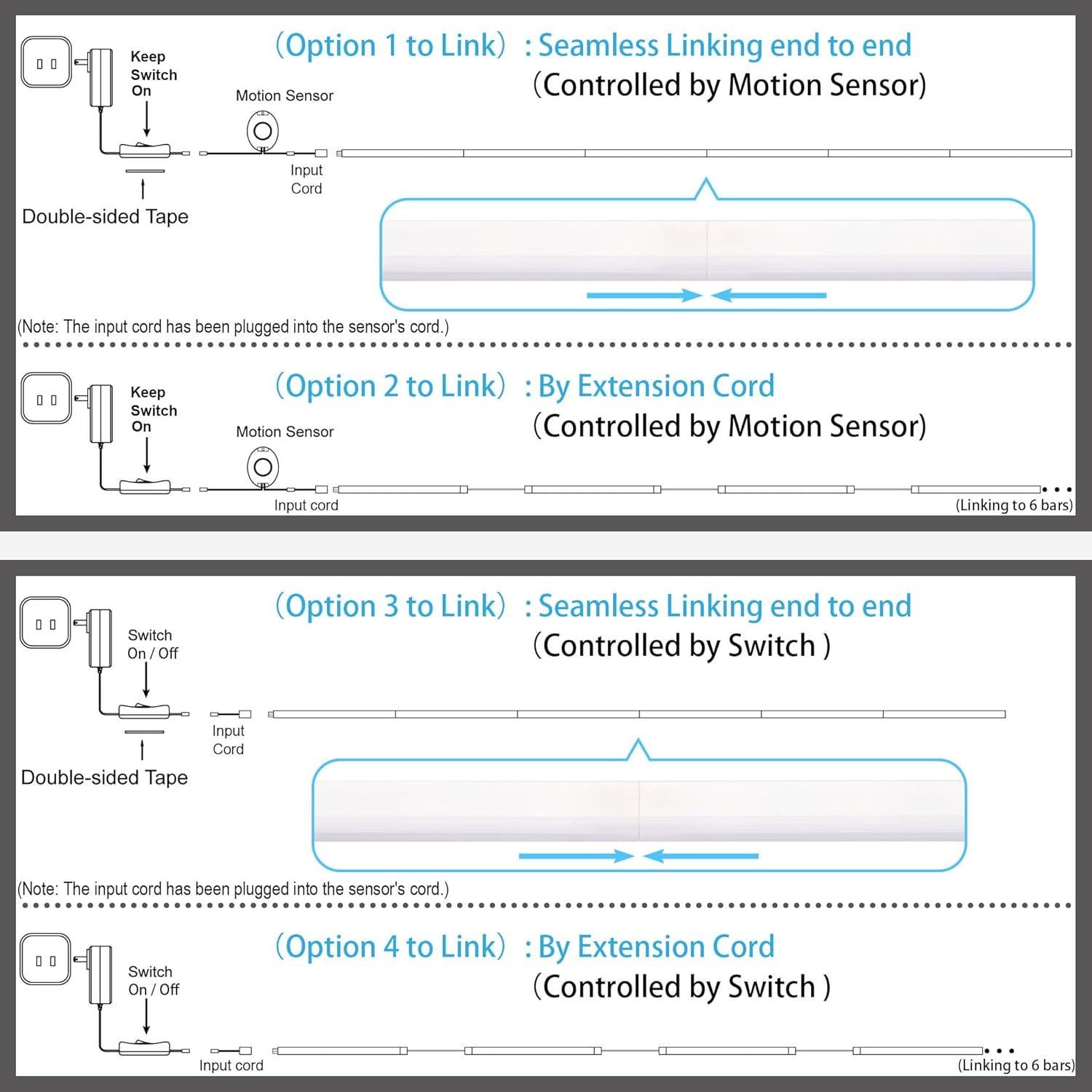 Luces LED de Sensor de Movimiento DONGGUAN 30 cm, 6 Piezas