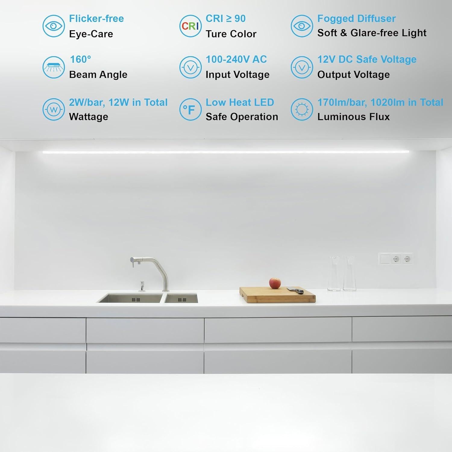 Luces LED de Sensor de Movimiento DONGGUAN 30 cm, 6 Piezas